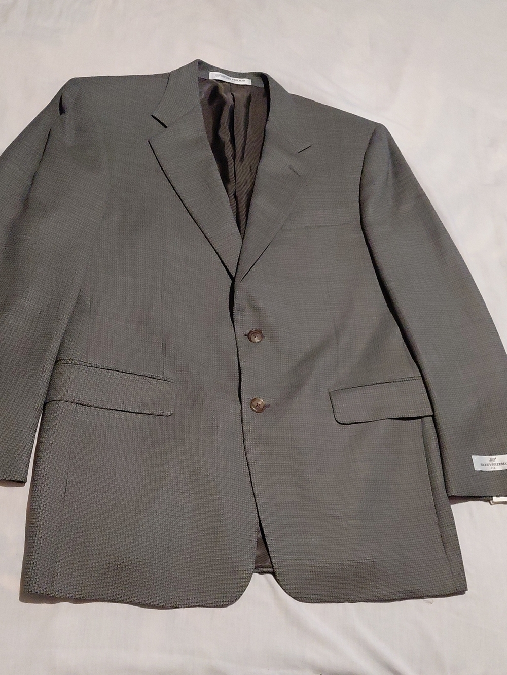 NWT Hickey Freeman Men's Gray Two-Button Microcheck Blazer 40R 100% Wool